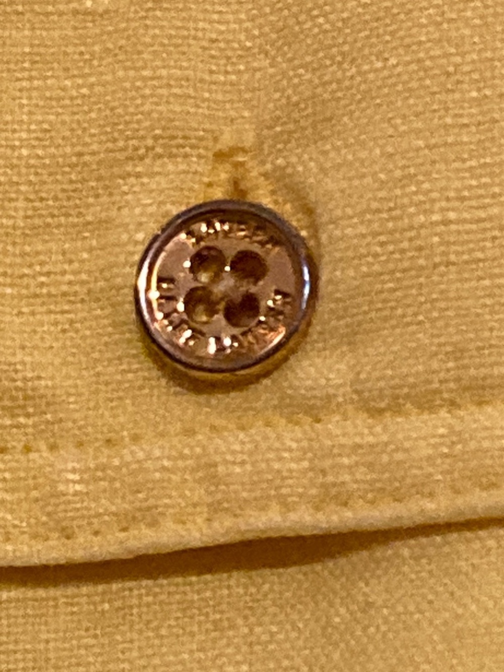 LAUREN RALPH LAUREN “Exclusive” Yellow Linen Blouse with Gold Buttons Sz L - Picture 5 of 11